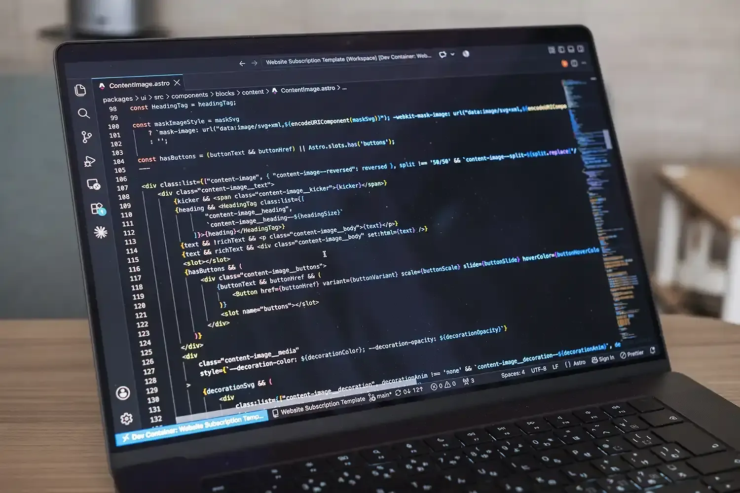 Component library workspace showing multiple client website layouts
